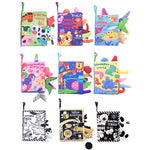 Tail Cloth Book Baby Enlightenment 3D Early Education Libro di stoffa, Ocean, Jungle, Dinosaur, Tropical Rain Forest, Mermaid, Farm, Black and Yellow Ainmal, Black and White Jungle, Black and White Farm