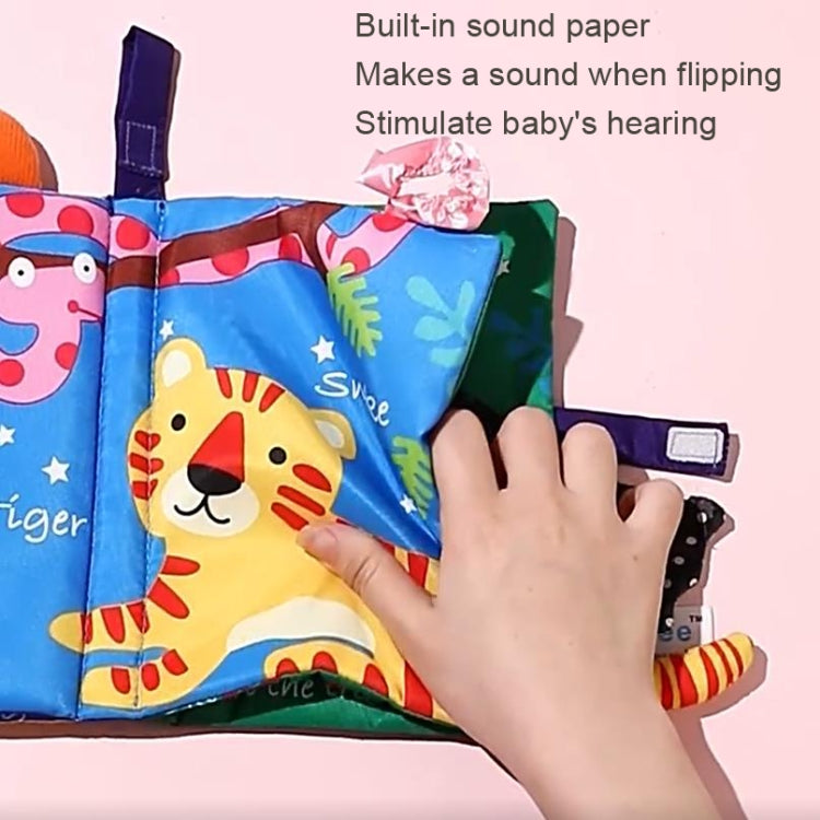 Tail Cloth Book Baby Enlightenment 3D Early Education Libro di stoffa, Ocean, Jungle, Dinosaur, Tropical Rain Forest, Mermaid, Farm, Black and Yellow Ainmal, Black and White Jungle, Black and White Farm