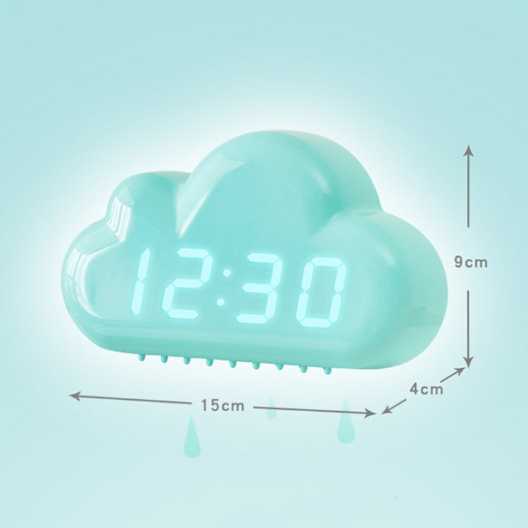 1966 Sveglia da comodino a LED ad attivazione vocale a forma di nuvola, White, Blue