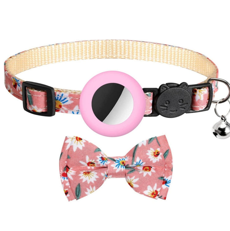 Collare per animali con fiocco e campana compatibile AirTag