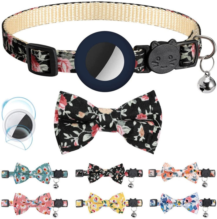 Collare per animali con fiocco e campana compatibile AirTag