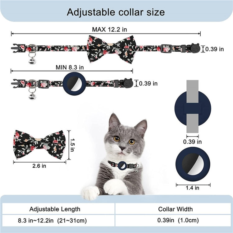 Collare per animali con fiocco e campana compatibile AirTag