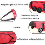 Carrello della spesa portatile Borsa pieghevole con ruote, Red, Green, Blue, Black, Orange