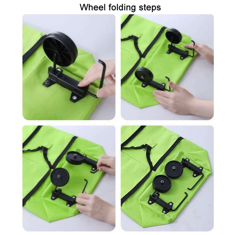 Carrello della spesa portatile Borsa pieghevole con ruote, Red, Green, Blue, Black, Orange