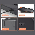 Tastiera meccanica cablata Bluetooth a 104 tasti con copritastiera traslucido a due colori