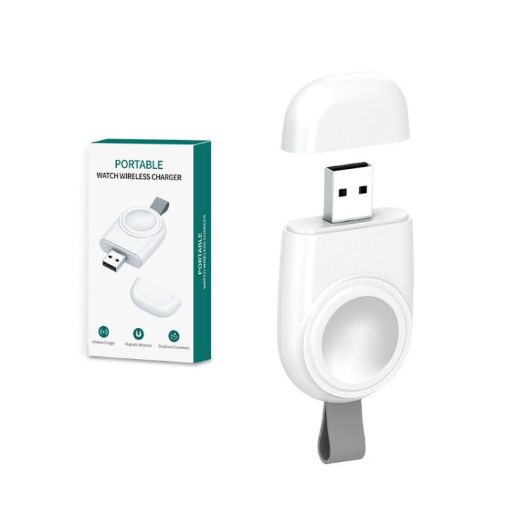 Caricatore di aspirazione magnetica wireless portatile USB per Apple Watch 1/2/3/4/5/6/7/SE, White