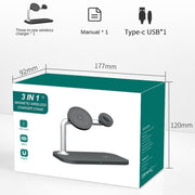 Caricabatterie wireless magnetico 3 in 1