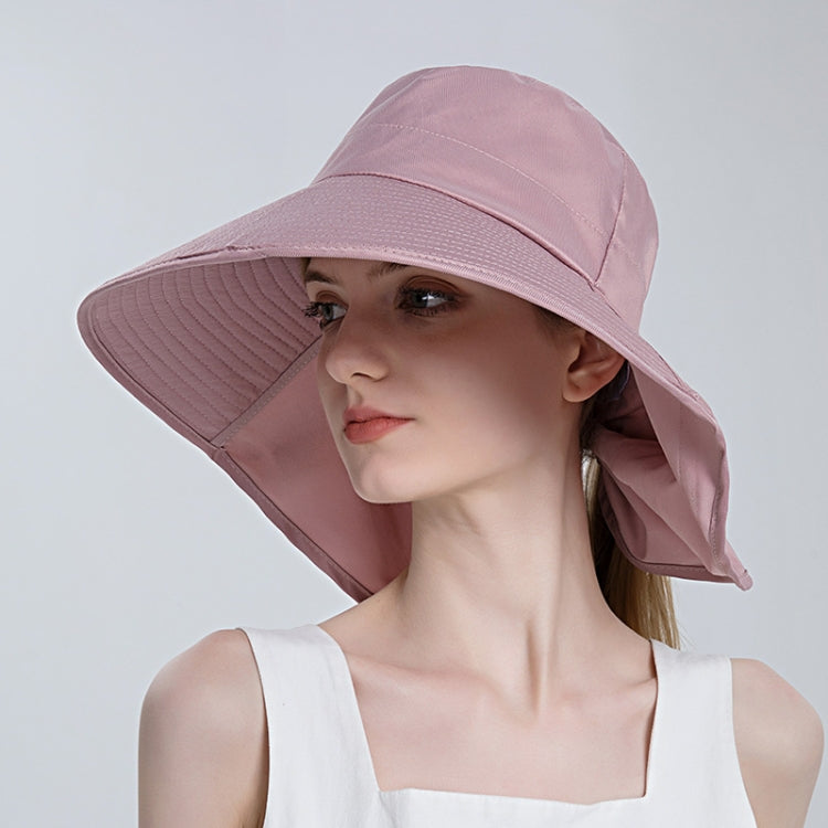 8112 Cappello da pescatore a coda di cavallo a tesa larga con parasole da donna, 8112 Black, 8112 Pink, 8112 Grey, 8112 Khaki, 8112 Beige
