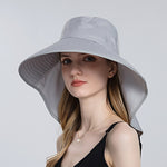 8112 Cappello da pescatore a coda di cavallo a tesa larga con parasole da donna, 8112 Black, 8112 Pink, 8112 Grey, 8112 Khaki, 8112 Beige