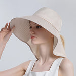 8112 Cappello da pescatore a coda di cavallo a tesa larga con parasole da donna, 8112 Black, 8112 Pink, 8112 Grey, 8112 Khaki, 8112 Beige
