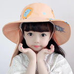 1015 Cappello da sole estivo per bambini Cappello da pescatore per protezione solare da esterno con scialle, 1015 Yellow, 1015 Blue, 1015 Pink, 1015 Orange