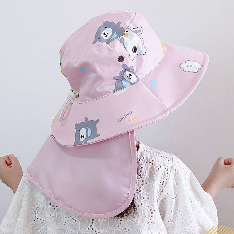 1015 Cappello da sole estivo per bambini Cappello da pescatore per protezione solare da esterno con scialle, 1015 Yellow, 1015 Blue, 1015 Pink, 1015 Orange