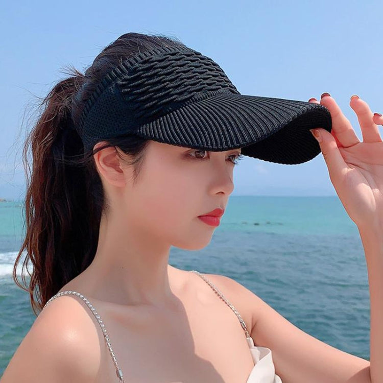 8010 Lady Empty Top Outdoor Sports Berretto con visiera Cappello da sole per studenti, 8010 Black, 8010 White, 8010 Grey, 8010 Beige, 8010 Khaki, 8010 Pink