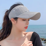 8010 Lady Empty Top Outdoor Sports Berretto con visiera Cappello da sole per studenti, 8010 Black, 8010 White, 8010 Grey, 8010 Beige, 8010 Khaki, 8010 Pink