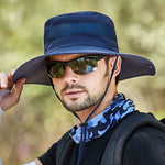 9090 Cappello da pescatore a tesa larga da uomo per pesca all'aperto, arrampicata in montagna, 9090 Khaki, 9090 Black, 9090 Grey, 9090 Navy, 9090 Army Green
