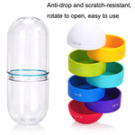 Portapillole da viaggio in plastica indipendente cilindrico portatile a 7 scomparti, Cylindrical Pill Box