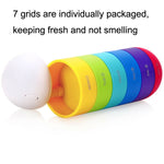 Portapillole da viaggio in plastica indipendente cilindrico portatile a 7 scomparti, Cylindrical Pill Box