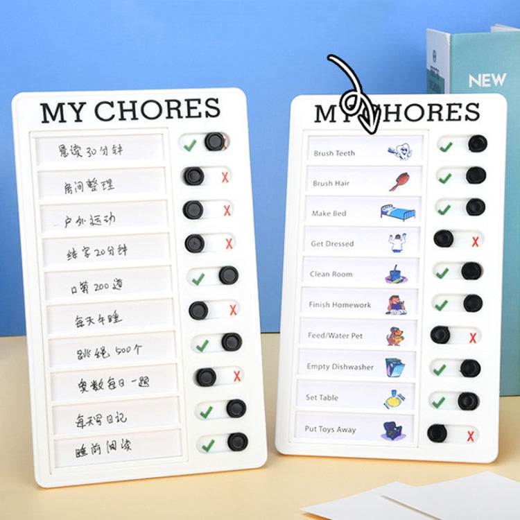 2 PCS Lista di controllo da appendere alla parete Memo Board Scheda di controllo regolabile, stile:, My Chores, Without Logo, Blank Paper Card