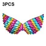 3 PZ Bambini Prom Dress Up Wings Elfo Ali colorate Puntelli per costumi da festa, 3 PCS Light Rainbow, 3 PCS Deep Rainbow, 3 PCS Gold, 3 PCS Black, 3 PCS Red, 3 PCS Silver, 3 PCS White, 3 PCS Deep Purple, 3 PCS Fantasy Rainbow, 3 PCS Fantasy White