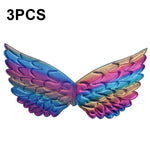 3 PZ Bambini Prom Dress Up Wings Elfo Ali colorate Puntelli per costumi da festa, 3 PCS Light Rainbow, 3 PCS Deep Rainbow, 3 PCS Gold, 3 PCS Black, 3 PCS Red, 3 PCS Silver, 3 PCS White, 3 PCS Deep Purple, 3 PCS Fantasy Rainbow, 3 PCS Fantasy White