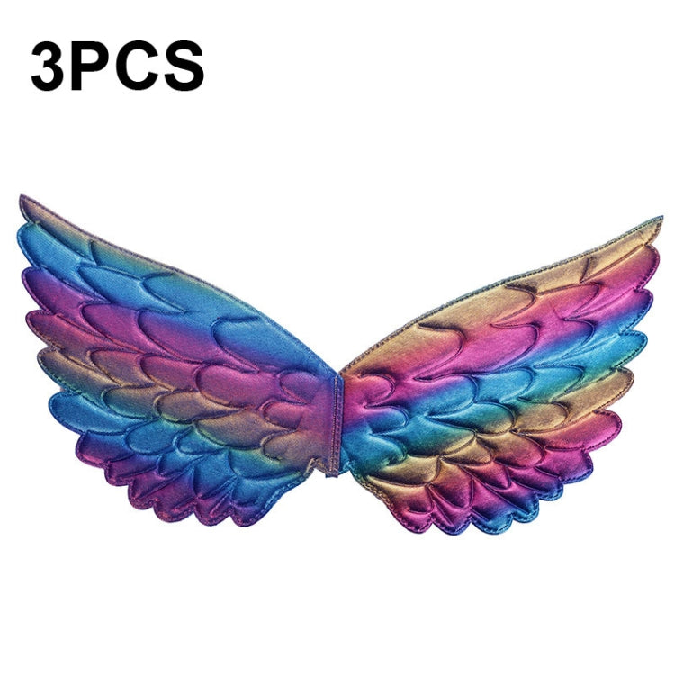3 PZ Bambini Prom Dress Up Wings Elfo Ali colorate Puntelli per costumi da festa, 3 PCS Light Rainbow, 3 PCS Deep Rainbow, 3 PCS Gold, 3 PCS Black, 3 PCS Red, 3 PCS Silver, 3 PCS White, 3 PCS Deep Purple, 3 PCS Fantasy Rainbow, 3 PCS Fantasy White