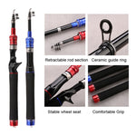 Canna da pesca telescopica Mini canna da pesca Attrezzatura da pesca portatile, 1.5m, 1.8m, 2.1m, 2.4m