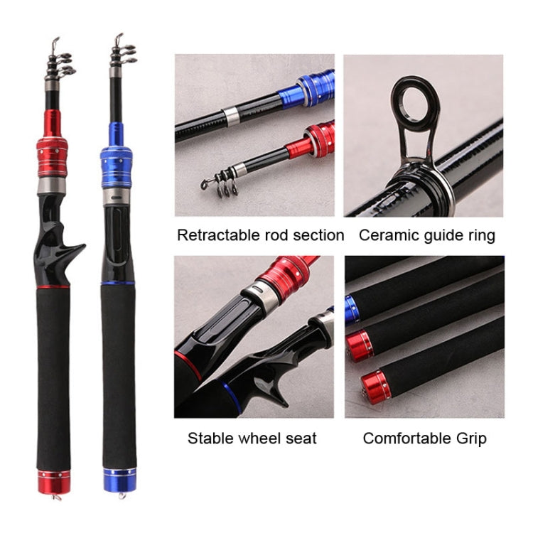 Canna da pesca telescopica Mini canna da pesca Attrezzatura da pesca portatile, 1.5m, 1.8m, 2.1m, 2.4m