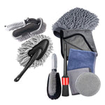 Guanti impermeabili per auto Spazzola per la pulizia delle fessure degli pneumatici Set per autolavaggio, 9pcs / set Car Wash Set