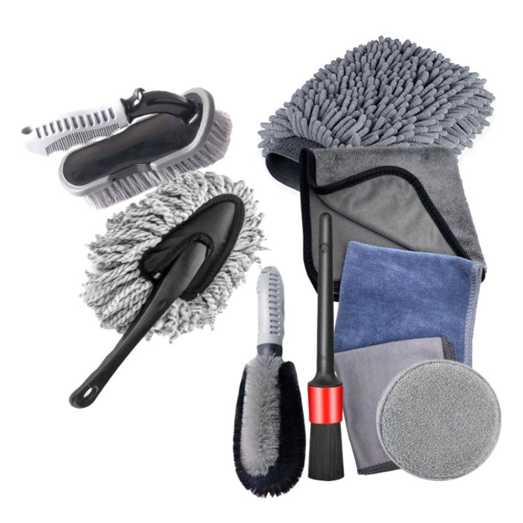 Guanti impermeabili per auto Spazzola per la pulizia delle fessure degli pneumatici Set per autolavaggio, 9pcs / set Car Wash Set