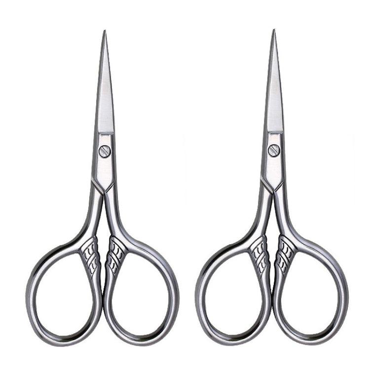 2 forbici da barba forbici cosmetiche piccole forbici trucco piccoli strumenti, 2 PCS Pointed Head, 2 PCS Round Head