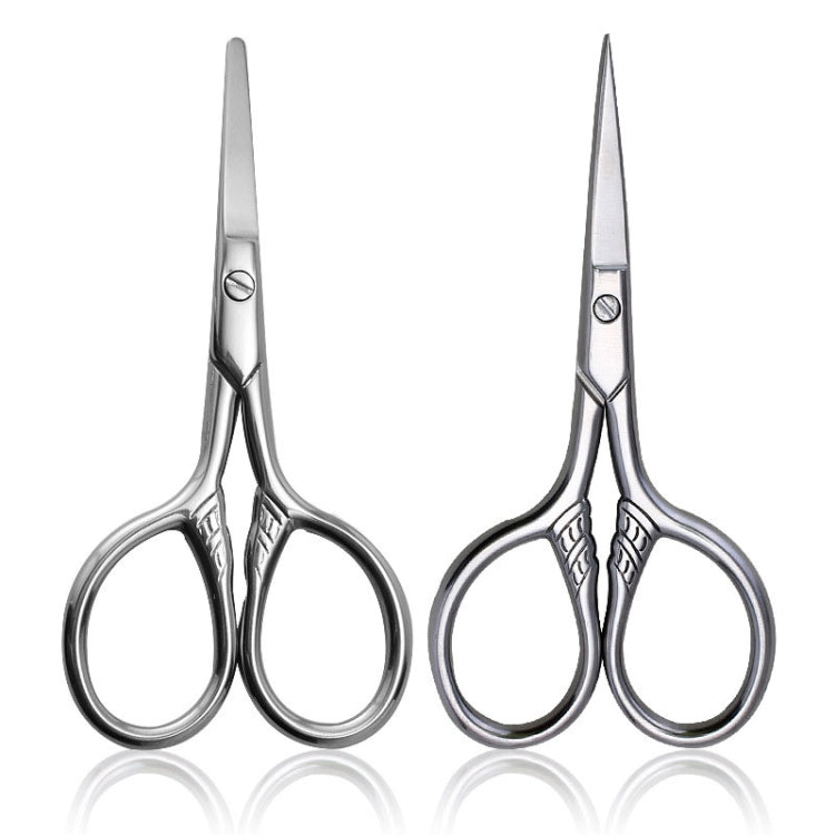 2 forbici da barba forbici cosmetiche piccole forbici trucco piccoli strumenti, 2 PCS Pointed Head, 2 PCS Round Head