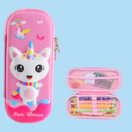 Uime EVA 3D Astuccio per cancelleria multi-scomparto Materiale scolastico per bambini, Astronaut, Rocket, Purple Pony, Rabbit, Elf Unicorn, Green Dinosaur, Red Dinosaur, Rainbow Unicorn, Big Head Unicorn, Kitten, Little Fox, Mermaid, Blue Whale        ...