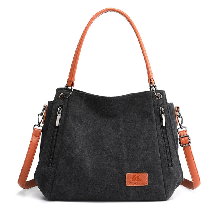T-1983 Borsa a tracolla in tela di grande capacità da donna, Khaki, Black, Grey, Brown, Purple Coffee