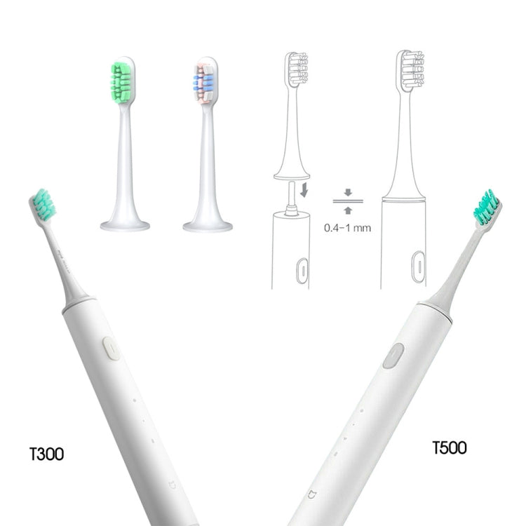 2 pezzi per Xiaomi Mijia T300 T500 testina di ricambio per spazzolino elettrico, T300 &T500 Brush (Green), T300 &T500 Brush (Pink)
