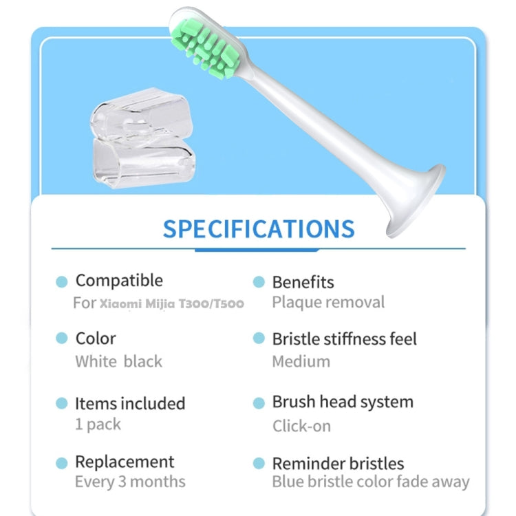 2 pezzi per Xiaomi Mijia T300 T500 testina di ricambio per spazzolino elettrico, T300 &T500 Brush (Green), T300 &T500 Brush (Pink)