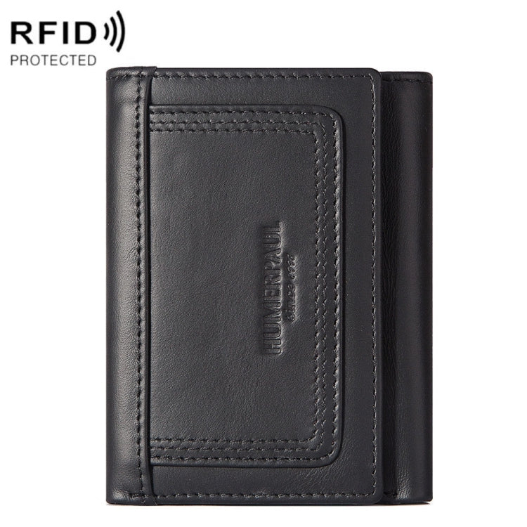 HUMERPAUL BP992 RFID Anti-Magnetic Multi-Card Position Zipper Portamonete Portafoglio da uomo in pelle, BP992 Black, BP992 Dark Brown, BP992 Brown