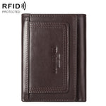 HUMERPAUL BP992 RFID Anti-Magnetic Multi-Card Position Zipper Portamonete Portafoglio da uomo in pelle, BP992 Black, BP992 Dark Brown, BP992 Brown