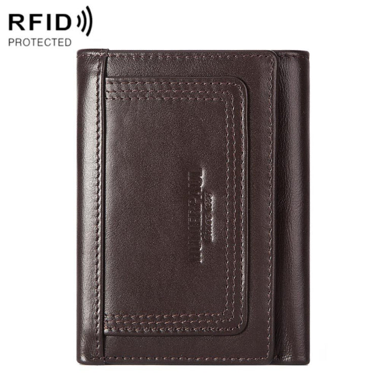 HUMERPAUL BP992 RFID Anti-Magnetic Multi-Card Position Zipper Portamonete Portafoglio da uomo in pelle, BP992 Black, BP992 Dark Brown, BP992 Brown
