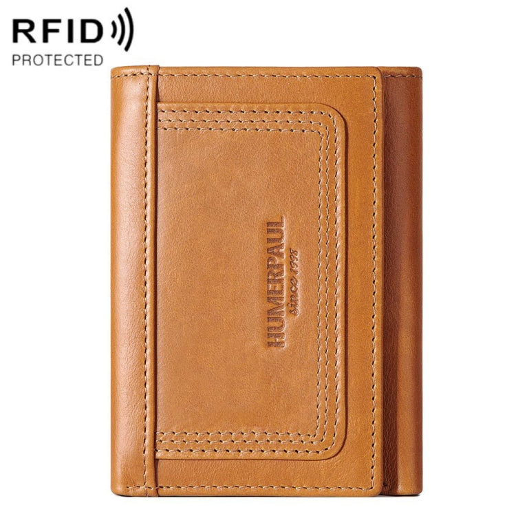 HUMERPAUL BP992 RFID Anti-Magnetic Multi-Card Position Zipper Portamonete Portafoglio da uomo in pelle, BP992 Black, BP992 Dark Brown, BP992 Brown