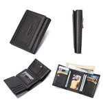 HUMERPAUL BP992 RFID Anti-Magnetic Multi-Card Position Zipper Portamonete Portafoglio da uomo in pelle, BP992 Black, BP992 Dark Brown, BP992 Brown