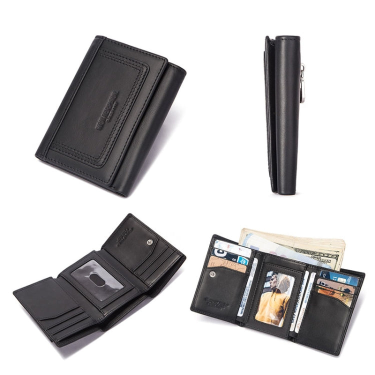 HUMERPAUL BP992 RFID Anti-Magnetic Multi-Card Position Zipper Portamonete Portafoglio da uomo in pelle, BP992 Black, BP992 Dark Brown, BP992 Brown