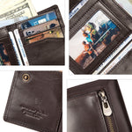 HUMERPAUL BP992 RFID Anti-Magnetic Multi-Card Position Zipper Portamonete Portafoglio da uomo in pelle, BP992 Black, BP992 Dark Brown, BP992 Brown