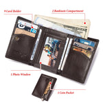 HUMERPAUL BP992 RFID Anti-Magnetic Multi-Card Position Zipper Portamonete Portafoglio da uomo in pelle, BP992 Black, BP992 Dark Brown, BP992 Brown