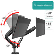 KALOC Staffa di sollevamento della pressione dell'aria del doppio schermo del desktop del monitor del computer