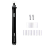 Tenwin 8302 gomma da cancellare elettrica regolabile con ricariche in gomma per cancellare schizzi, Black, White, Grey