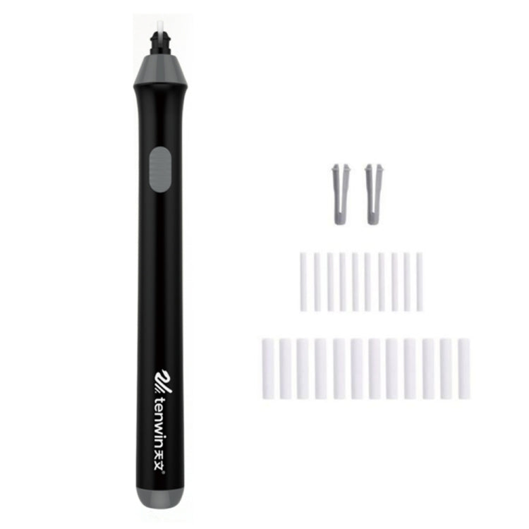 Tenwin 8302 gomma da cancellare elettrica regolabile con ricariche in gomma per cancellare schizzi, Black, White, Grey