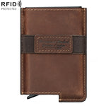 HUMERPAUL BP977 Set di carte di credito automatiche in pelle con scatola antifurto RFID, BP977 Black, BP977 Dark Brown, BP977 Brown