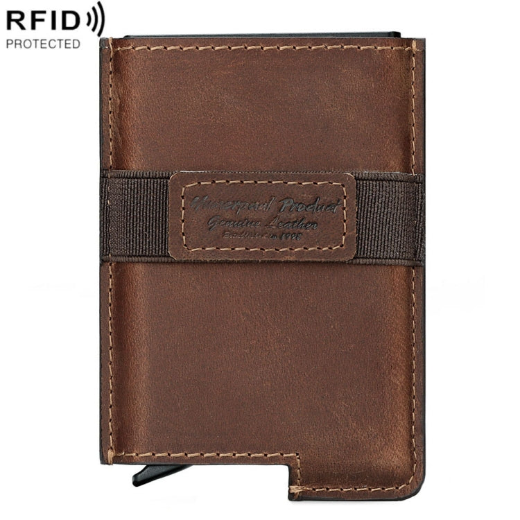 HUMERPAUL BP977 Set di carte di credito automatiche in pelle con scatola antifurto RFID, BP977 Black, BP977 Dark Brown, BP977 Brown