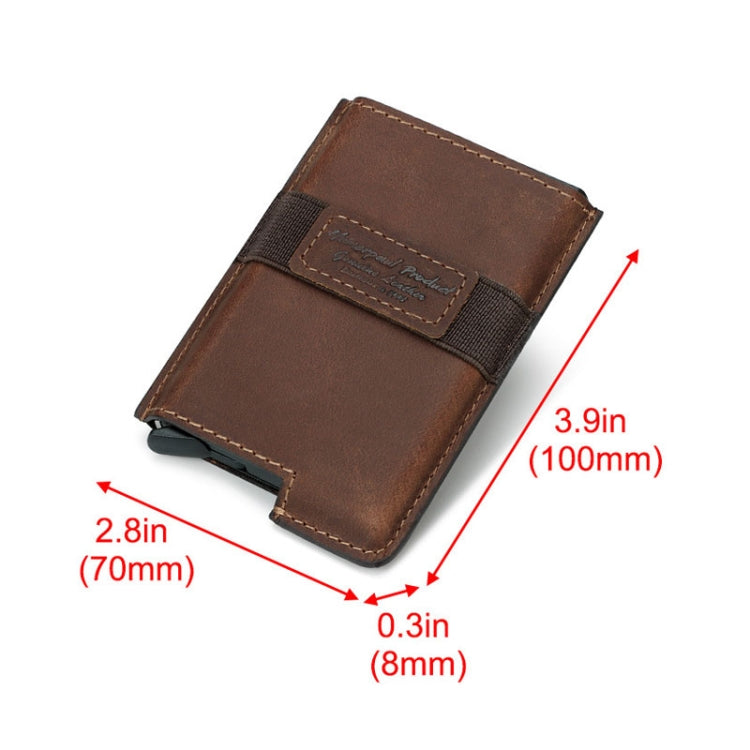HUMERPAUL BP977 Set di carte di credito automatiche in pelle con scatola antifurto RFID, BP977 Black, BP977 Dark Brown, BP977 Brown