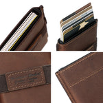HUMERPAUL BP977 Set di carte di credito automatiche in pelle con scatola antifurto RFID, BP977 Black, BP977 Dark Brown, BP977 Brown